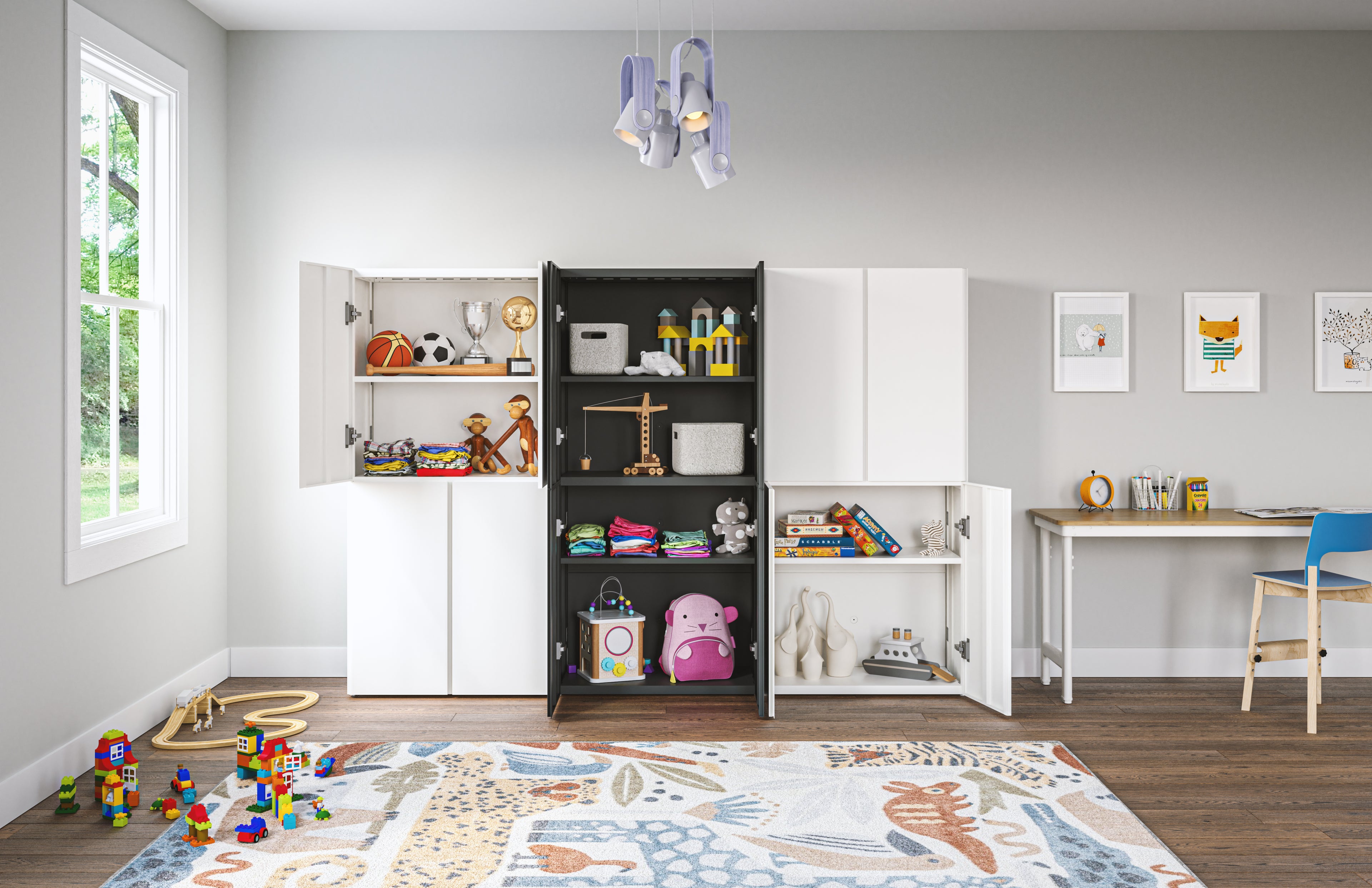 Tall Storage Cabinets - 3 PC Set