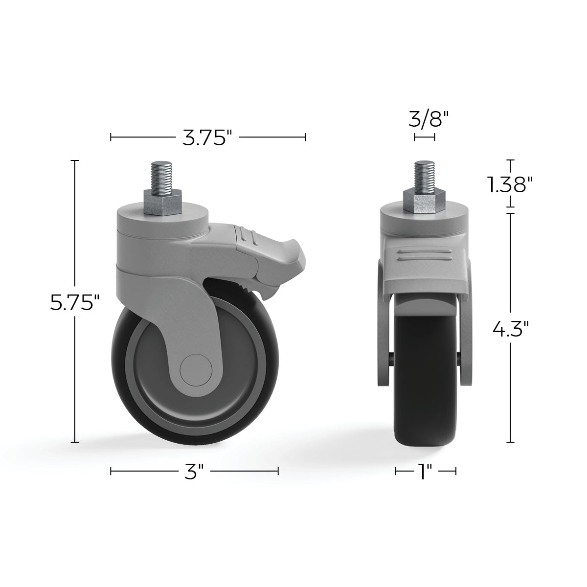 Everest Base Storage Cabinet + 3 in. Swivel Caster Set