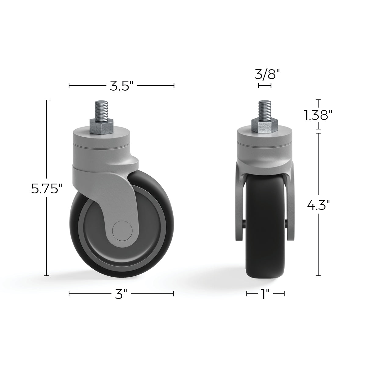 Everest Base Storage Cabinet + 3 in. Swivel Caster Set