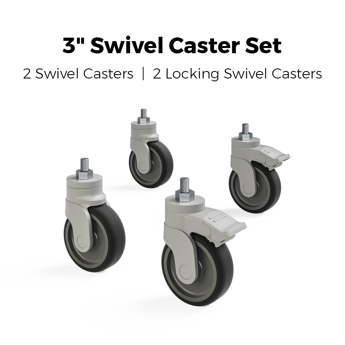 Everest Base Storage Cabinet + 3 in. Swivel Caster Set