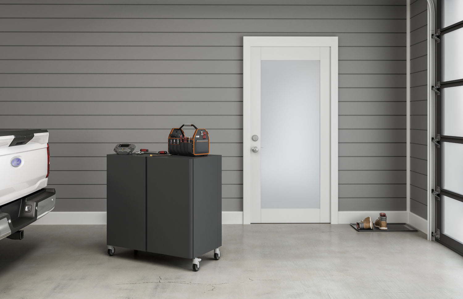 Everest Base Storage Cabinet + 3 in. Swivel Caster Set