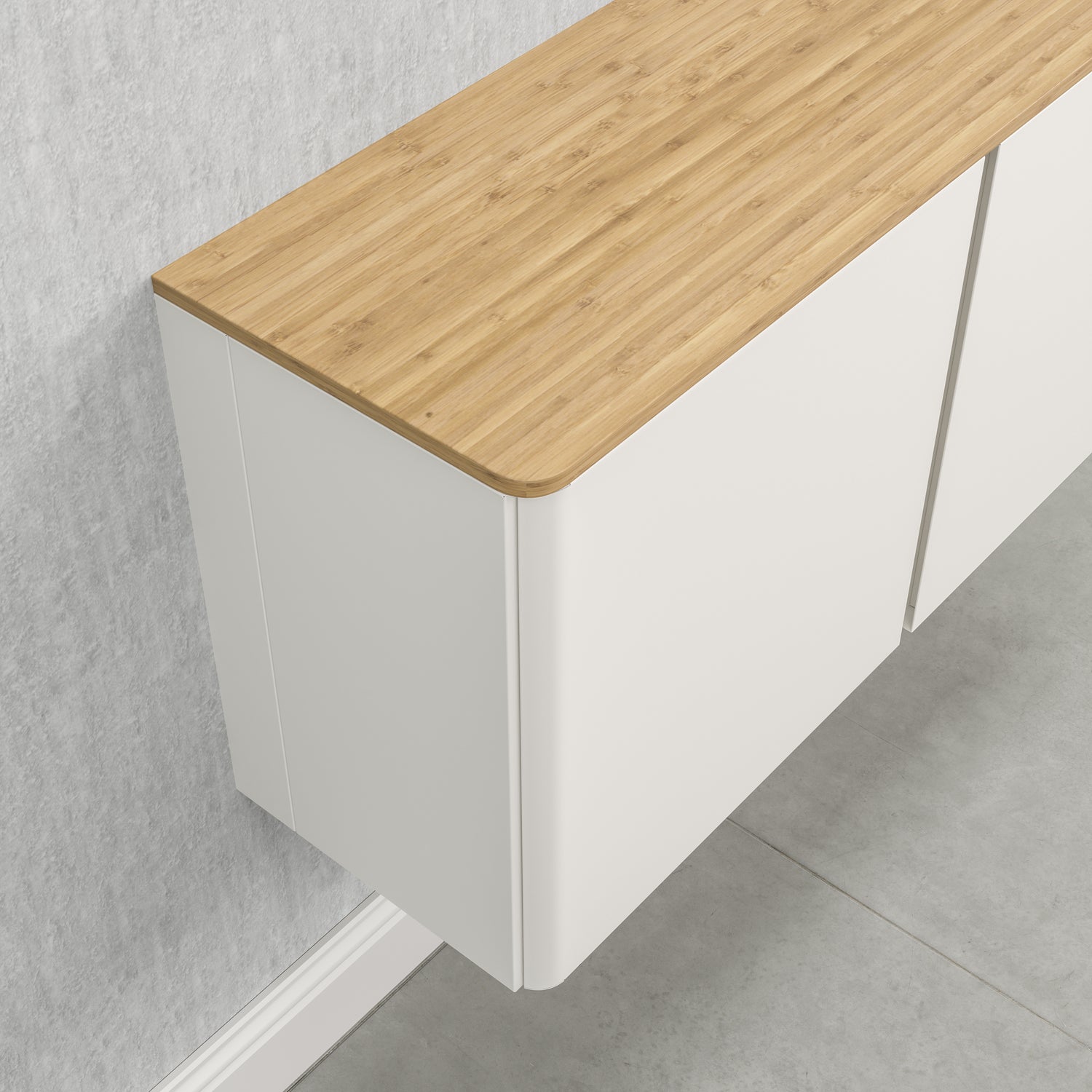 Bamboo Wood Top for Wall Storage Cabinet