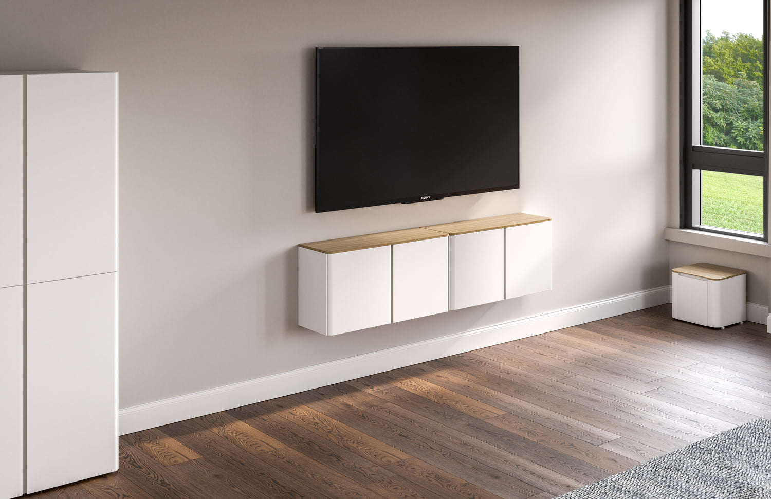 Bamboo Wood Top for Wall Storage Cabinet