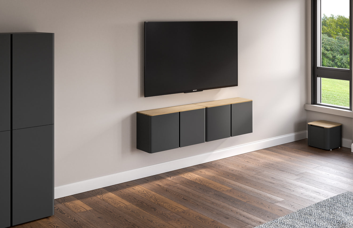 Bamboo Wood Top for Wall Storage Cabinet