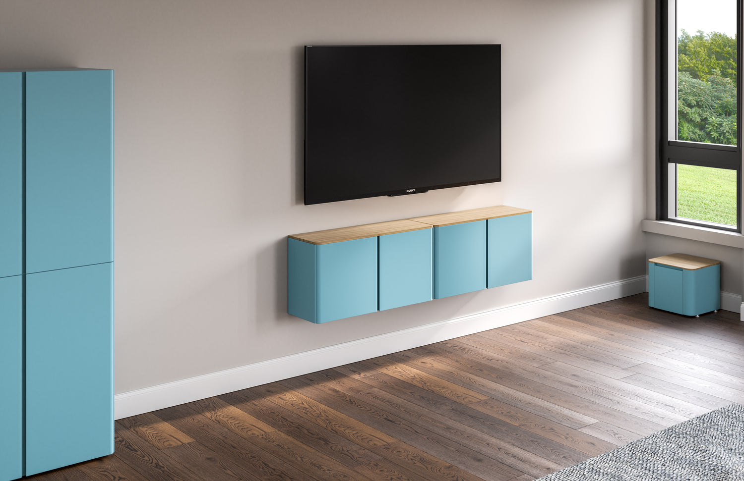 Bamboo Wood Top for Wall Storage Cabinet