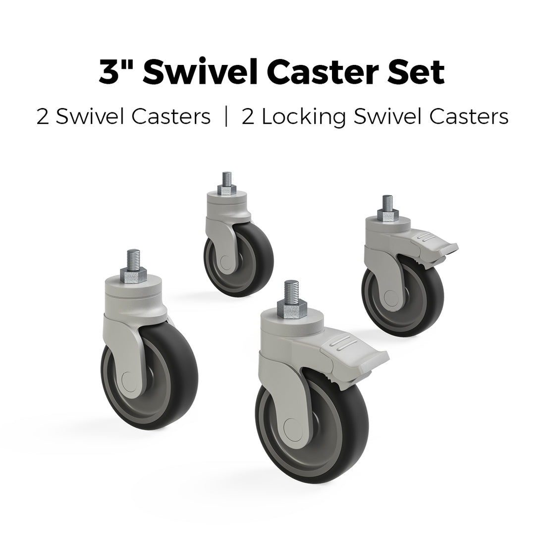 Everest 3&quot; Swivel Caster Set