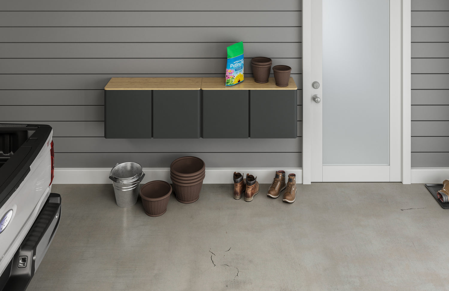 Bamboo Wood Top for Wall Storage Cabinet