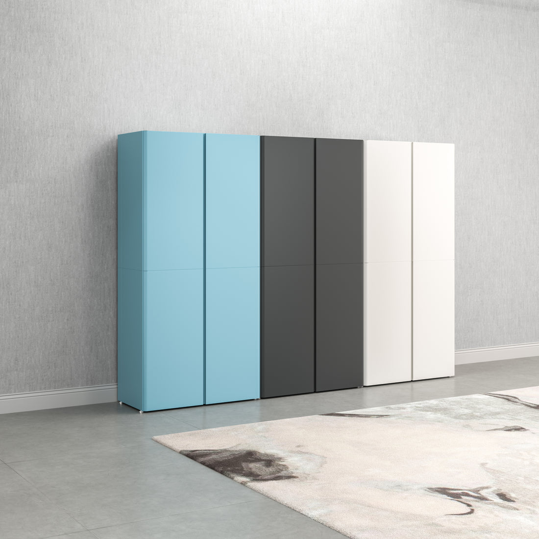 Tall Storage Cabinets - 3 PC Color Set