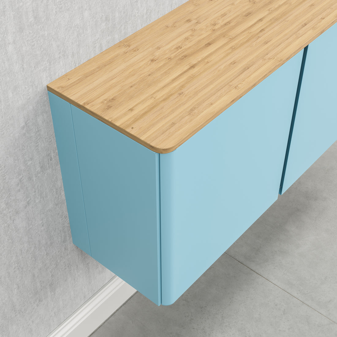 Bamboo Wood Top for Wall Storage Cabinet